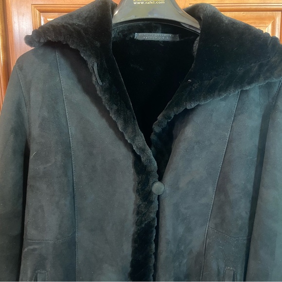Genuine Sheepskin Full-Length Shearling Coat with Wool Lining - 6P - Picture 2 of 11